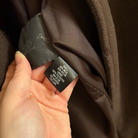 Women’s Sonoma Brown Wool Button Jacket, Size L / Large - Picture 10 of 13